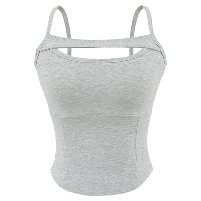 Lovedeath灰色胸口镂空上衣