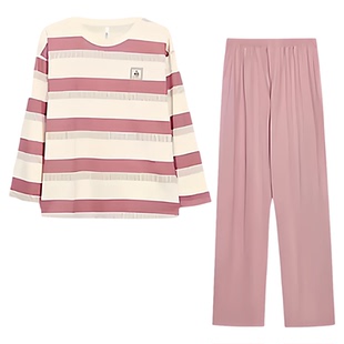 正品红豆春夏季睡衣100%纯棉男士女款全棉抑菌长袖长裤套头家居服