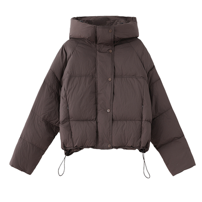 艾莱依短款羽绒服女白鸭绒新款