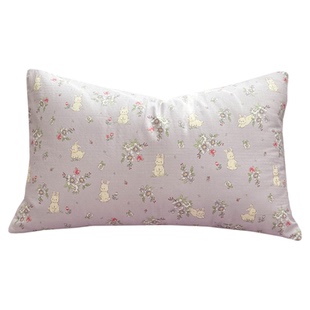 双层纱香香兔A类全棉纯棉枕套一对装儿童单只48cmx74cm枕芯枕头套