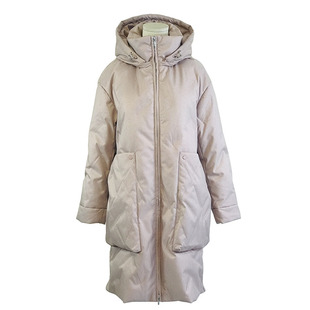 MODOGAGA摩多伽格2023冬新式时装牛仔面料连帽中长羽绒服女22528