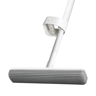 妙洁悠白拖把大号34厘米免手洗旋转吸水胶棉拖把海绵墩布铝合金杆