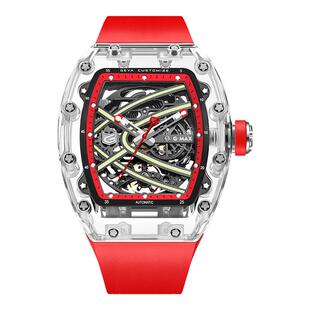 格雅官方手表男正品全自动机械表高级感男士水晶透明腕表十大品牌