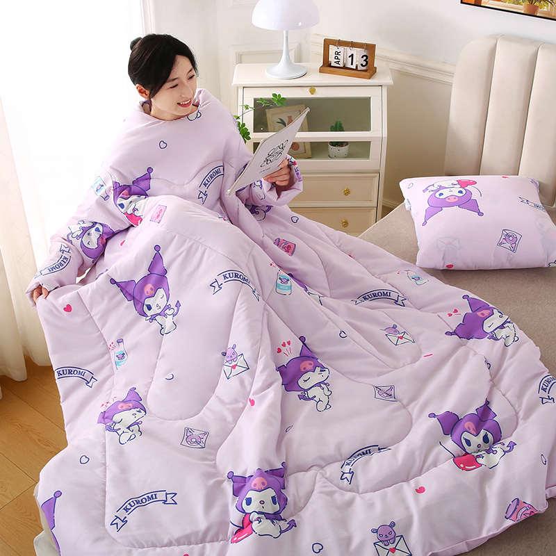 多功能懒人被子可以穿的折叠车载抱枕车用冬天两用加厚带袖子午睡