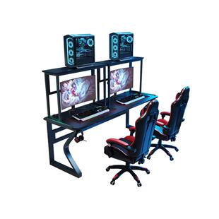双人电竞桌椅套装家用网红双层游戏竞技桌子网吧网咖馆台式电脑桌