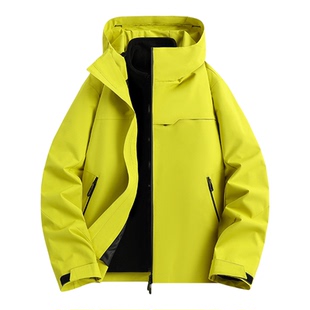 冲锋衣定制印logo外套潮三合一两件套加绒冬季防寒可拆卸刺绣上衣