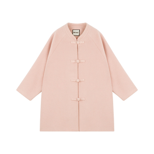 Amybaby女童套装冬季2025新款中式长款呢子外套背心裙绣花马甲