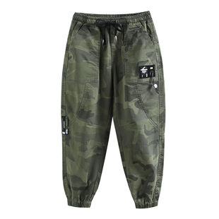 男童裤子春秋款儿童迷彩裤男大童工装裤春装男孩运动裤秋冬加绒潮