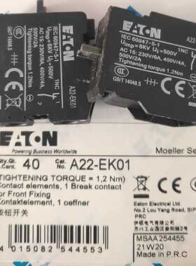 议价EATON/伊顿A22-EF/LED230-G-R-W-Y/BE6/EK101/RLFTR-GN-RT-GE