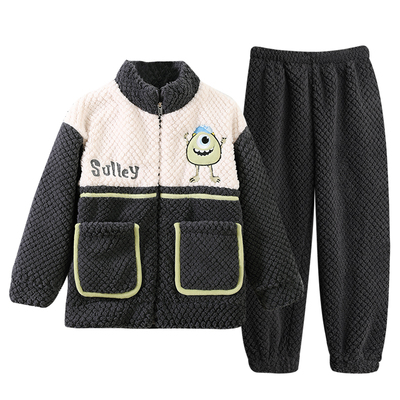 男童睡衣秋冬季保暖家居服套装