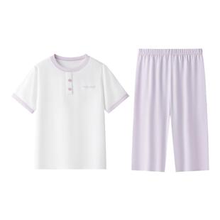 英氏儿童家居服套装男童女童中大童分体睡衣短袖短裤夏季2026新款