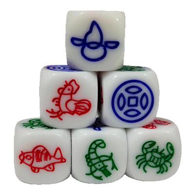 鱼虾蟹骰子盅金钱葫芦喝酒游戏骰子粒道具色子图纸筛子加厚铜钱骰