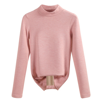 羊毛长袖百搭厚半高领德绒女保暖