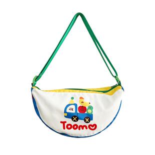 Ndht牛角包斜跨包胸包儿童小背包户外斜跨包机车包骑行包卡通背包