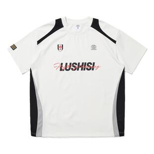 LUSHISI录白主题速干短袖篮球运动休闲美式街头t恤拼接复古足球衣