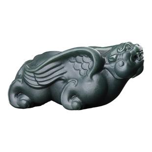 新疆和田玉青玉飞天貔貅手把件瑞兽皮丘男款玉石玉器随身把玩件男