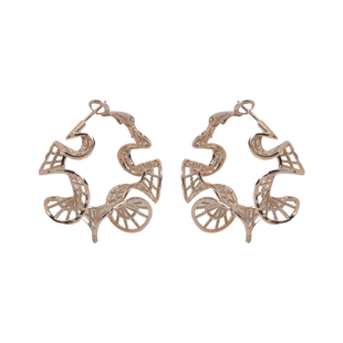 欧美风镂空波浪耳环个性s925银耳钉小众设计夸张耳饰女士2026新款