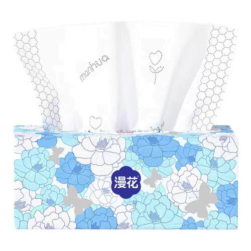 【五层加厚】漫花山茶花款抽纸400张/大包加大尺寸家用擦手纸面巾