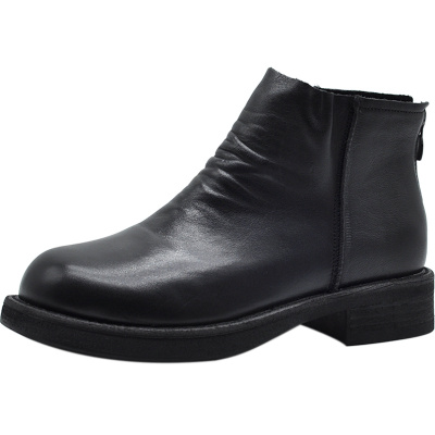 舒适百搭头层牛皮短靴