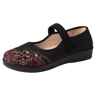 老北京布鞋正品春季女款大脚骨老年人鞋老太太平底防滑软底奶奶鞋