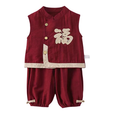 男女宝宝汉服唐装周岁礼服两件套