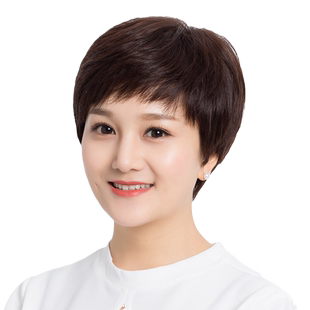假发真发全真人发妈妈款整顶短发全头套女士中老年假发套老人夏季