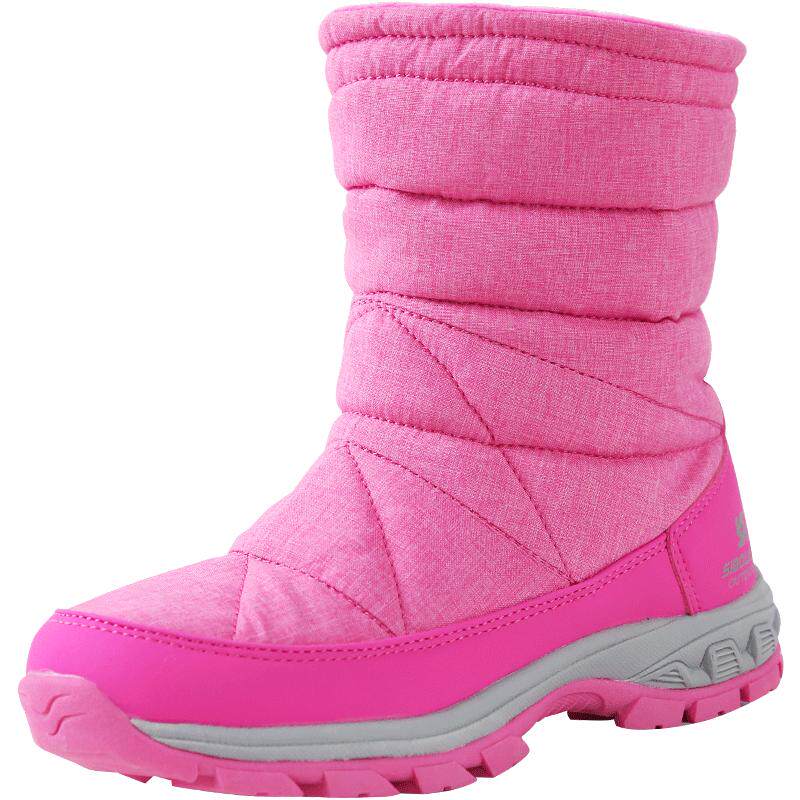 斯博兰帝新品儿童加绒雪地靴男童女童大童防水防滑保暖中筒户外鞋