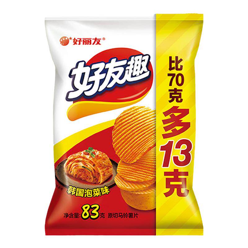 好丽友好友趣薯片大包83g泡菜味