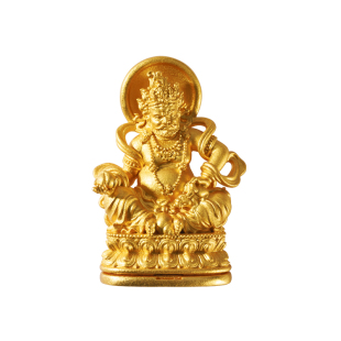 传是黄财神吊坠地藏王菩萨纯银项链药师佛挂坠男女随身小金佛摆件