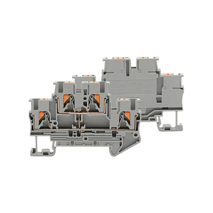 PTTB2.5双层接线端子弹簧直插导轨式快速接线2.5平方上下互联紫铜