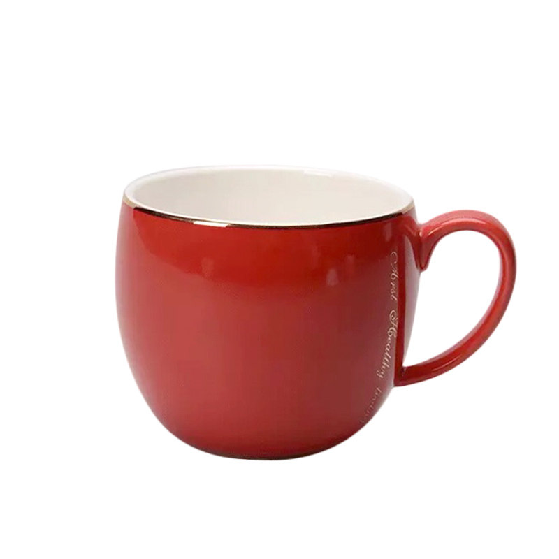 雅诚德炫彩艾乐杯陶瓷杯子创意情侣杯咖啡杯水杯牛奶杯多色QQ杯子