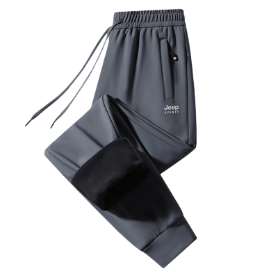 吉普加绒加厚卫裤男士冬季运动裤