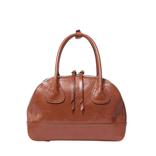 凯撒植鞣牛皮包包女新款保龄球包女士手提包单肩斜挎包真皮女包