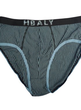 华宝莉新品条纹莫代尔男三角内裤