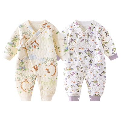 婴儿连体衣秋冬加厚打底内衣冬季