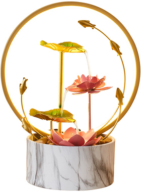 流水生财循环水摆件客厅玄关装饰