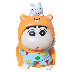 蜡笔小新睡衣披风小新小白桌面摆件存钱罐可存取送朋友生日礼物