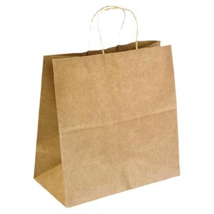 外卖打包手提包装袋牛皮纸袋快餐大号面包装袋加厚烘焙食品白色袋