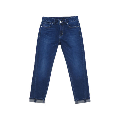 高腰显瘦深蓝色牛仔裤百搭直筒裤