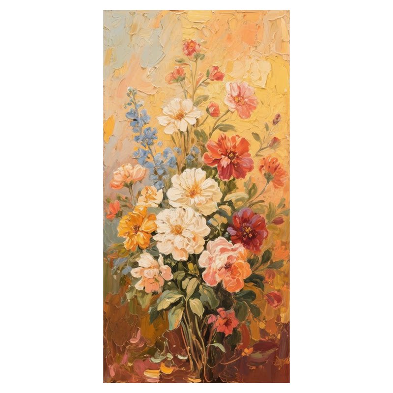 白鹿艺术手绘油画繁花似锦花卉画