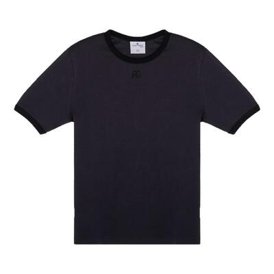 Courreges 春夏新款女士撞色边短袖圆领T恤银泰百货精品 301574