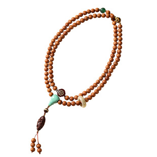 色达五明学院佛珠紫檀木多圈菩提手串手持长念珠彩色吊坠保佑平安