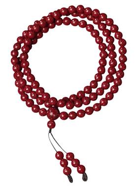 正品朱砂晶体砂108珠手串高品质念珠女款本命年配饰礼物多圈手链