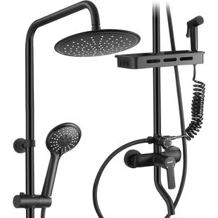 欧琳简易卫浴全铜花洒淋浴花洒套装奶油风四出水带喷枪淋浴器