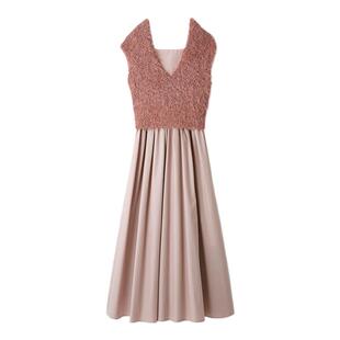 SNIDEL秋冬款优雅甜美毛绒背心吊带连衣裙两件套SWNO244116