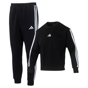Adidas阿迪达斯卫衣套装男装25冬季新款运动休闲套头衫长裤两件套
