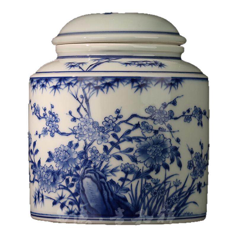 贵和祥青花手绘陶瓷普洱茶储物罐