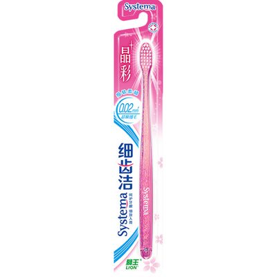 狮王日本细齿洁晶彩牙刷软毛成人