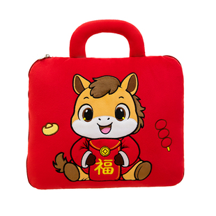 马年吉祥物抱枕被子两用办公室午睡枕卡通汽车折叠毯礼品定制logo