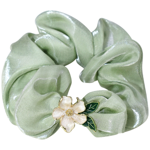 橘子花~发绳清新花朵法式大肠圈甜美超仙绿色头绳气质发饰原创